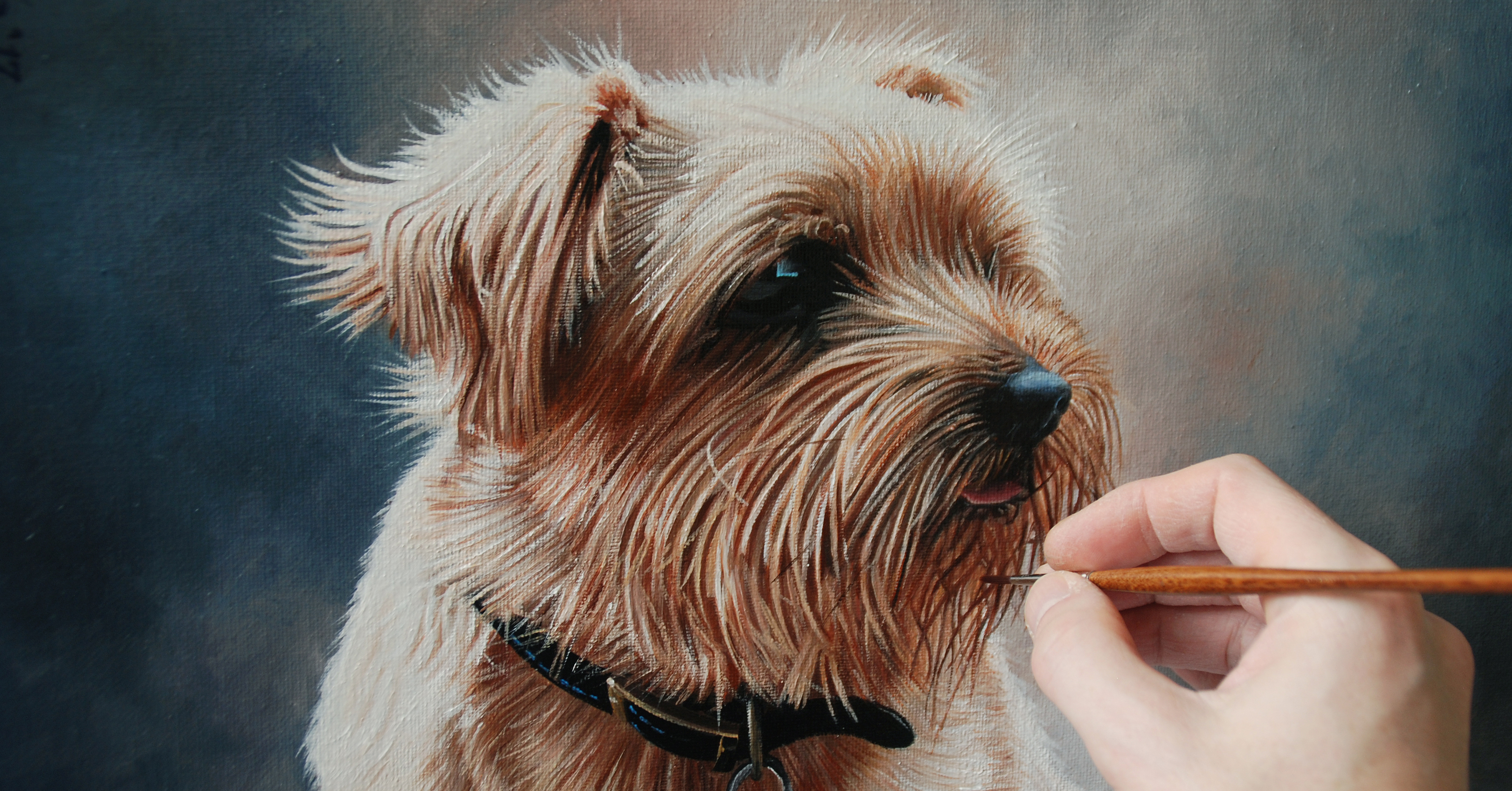 Andrew Howard dog oil painting